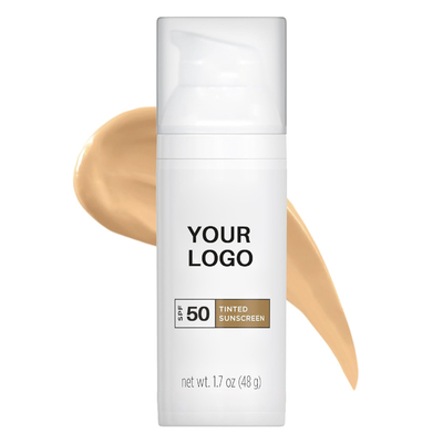 Soutenir la marque privée teintée écran solaire SPF 50 avec oxyde de zinc dioxyde de titane