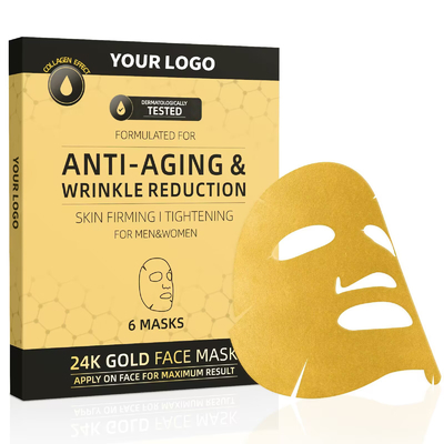 Masque facial en or organique 24K pour la maison Gel apaisant Collagène personnalisable Crystal Beauty