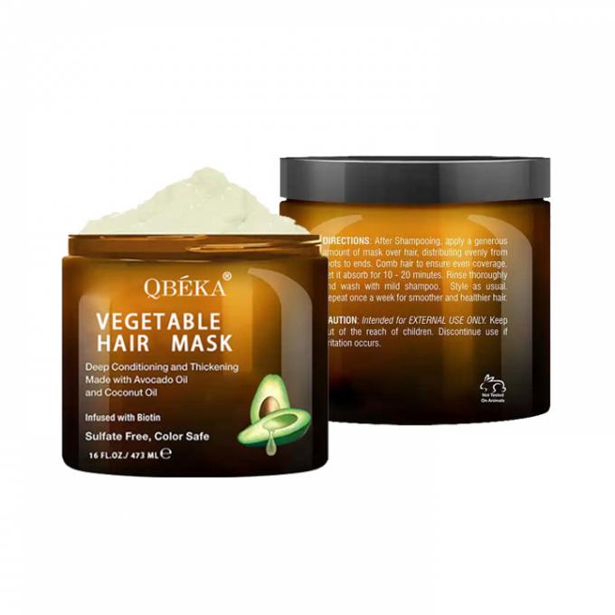473 ml Masque capillaire à conditionnement profond Masque capillaire à biotine pour les cheveux secs endommagés et tachés 0