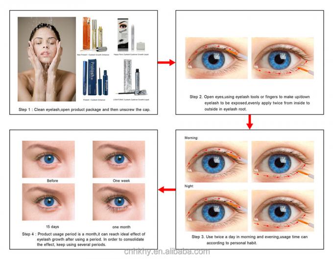 Coiffures végétales sur mesure pour la croissance des cils Liquide Organique Coiffures végétaliennes Serum pour de belles cils 3