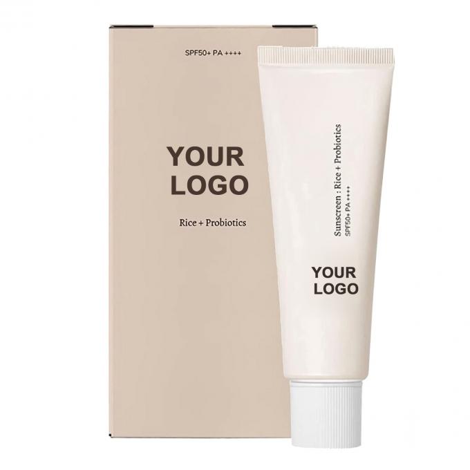 Sexe Femme Crème solaire probiotique SPF 50 Crème solaire pour visage et corps Étiquette personnalisée 1