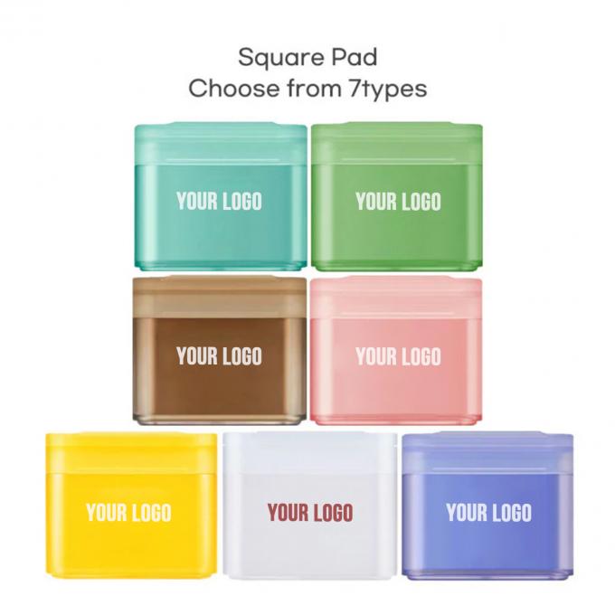 Logo personnalisé Pad tonique quotidien du visage pour femme 7 types de tampons faciaux en coton carré 0