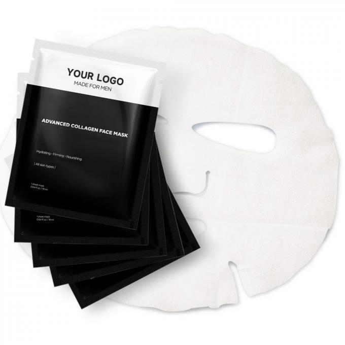 Masque facial personnalisé à feuille de logo pour hommes nourrissant Oryza Sativa Rice Lees Extract 5 pièces 0