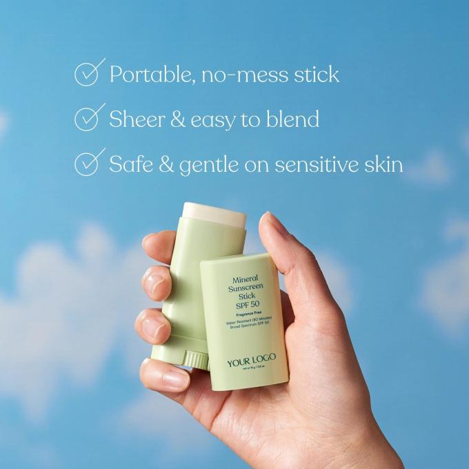 Étiquette privée Protecteur solaire minéral SPF 50 Résistant à l'eau Protection contre les rayons UVA/UVB à large spectre 1