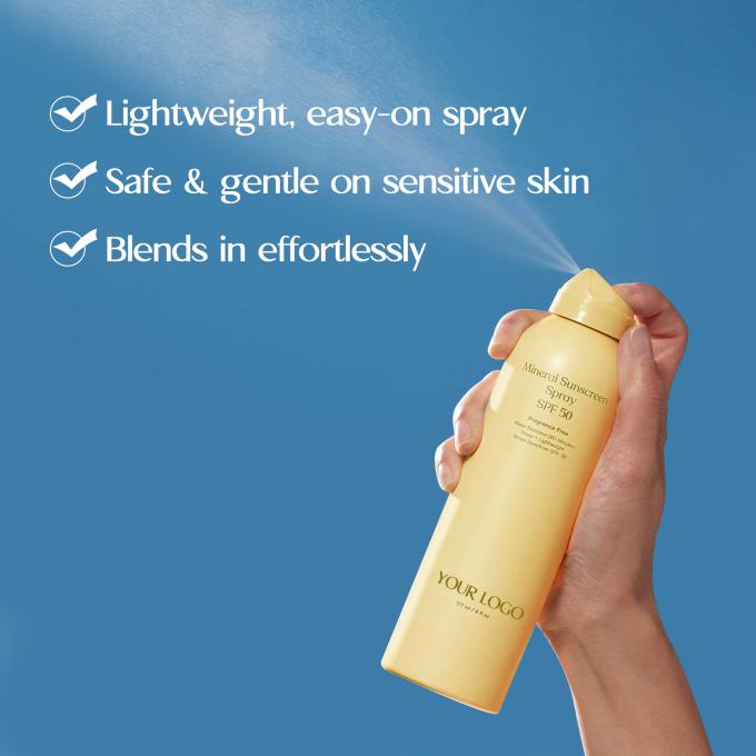 Étiquette privée SPF 50 Crème solaire Spray Paquet jumeau Crème solaire résistante à l' eau Paquet de 2 1