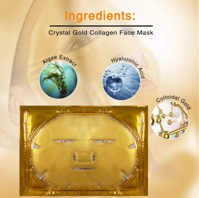 Masque facial en or organique 24K pour la maison Gel apaisant Collagène personnalisable Crystal Beauty 5
