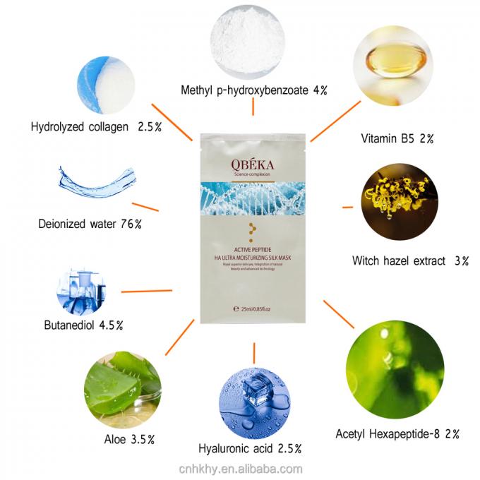 Masque à feuille d'acide hyaluronique au peptide de collagène pour hydrater et anti-âge 8