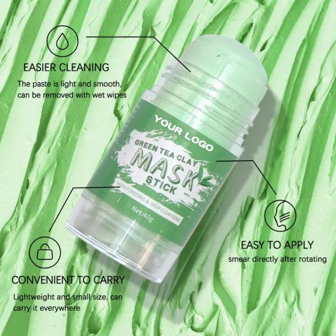 Masque à bâtonnet d'argile purifiant le thé vert pour le contrôle de l'huile personnalisé et le nettoyage des pores 4