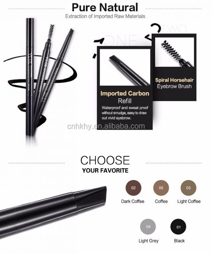 Crayon de sourcils à double tête imperméable à l'eau mince fonction garantie maquillage de sourcils beauté 2