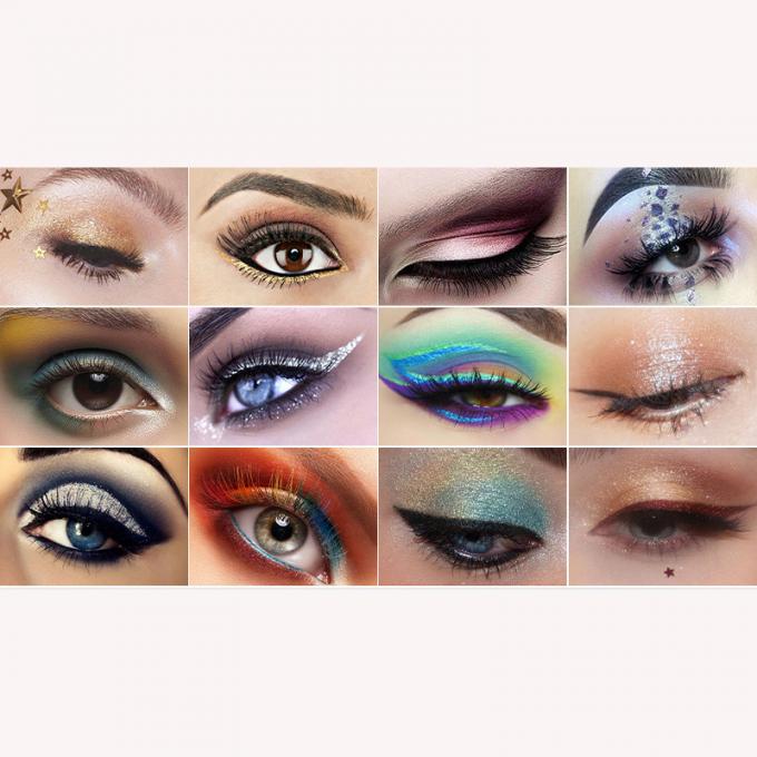 Glitter métallique de couleur mixte palette d'ombres pour les yeux élégant satin mat ingrédient minéral 8