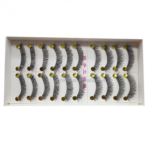 Taïwan Faux cils en fibre colle pour grands yeux M14 Noir naturel QBEKA 10 paires Femmes 2