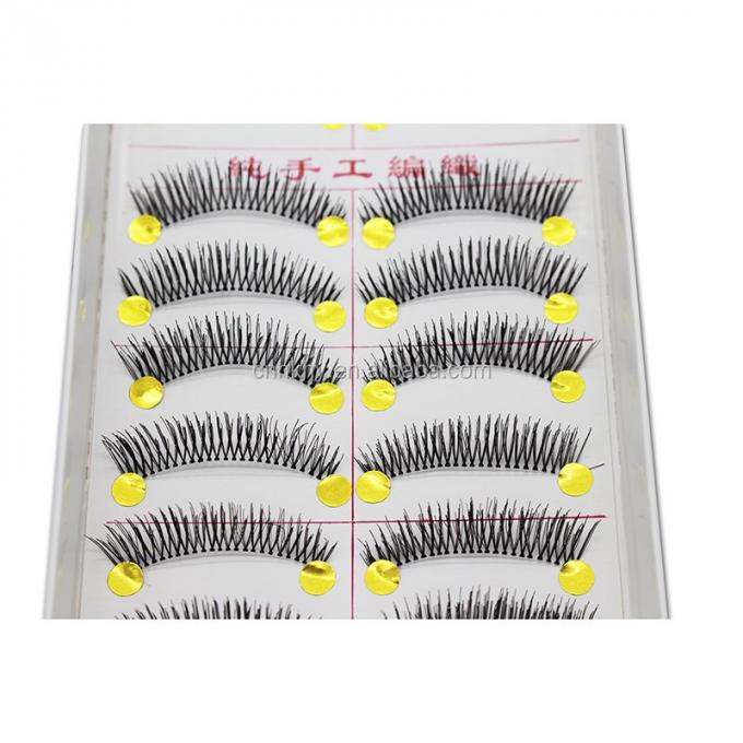 Taïwan Faux cils en fibre colle pour grands yeux M14 Noir naturel QBEKA 10 paires Femmes 3