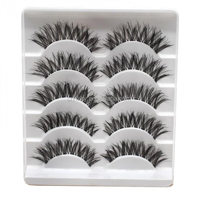 5 paires de cils naturels à l'air faux désordonné long noir extensions imperméables A20 2