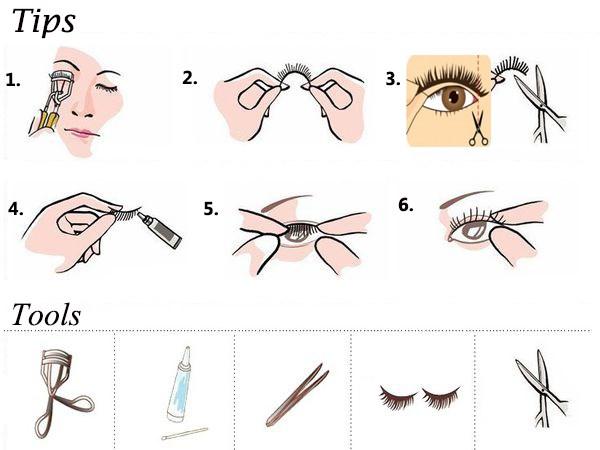 5 paires de cils naturels à l'air faux désordonné long noir extensions imperméables A20 0