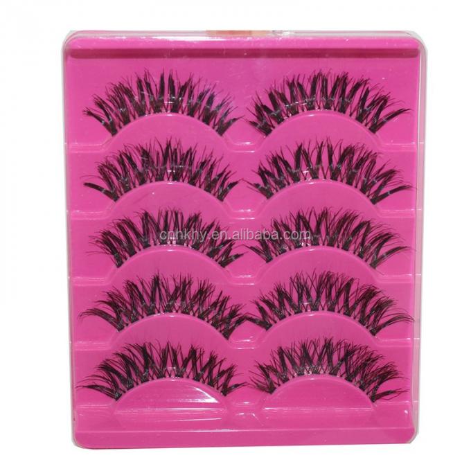 5 paires de cils naturels à l'air faux désordonné long noir extensions imperméables A20 1