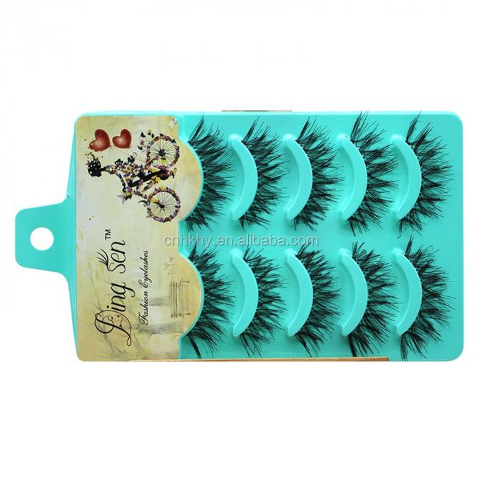 5 paires de cils naturels à l'air faux désordonné long noir extensions imperméables A20 3